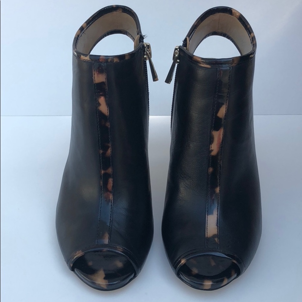 Ann Taylor Peep Toe Black Mule Slides Bootie NWOB - Picture 2 of 8